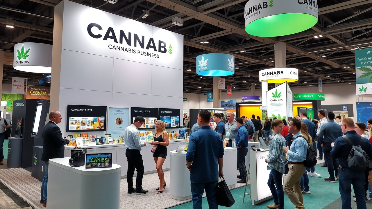 Cannabis product booth at Cannacon Midwest Lansing 2025 expo hall.