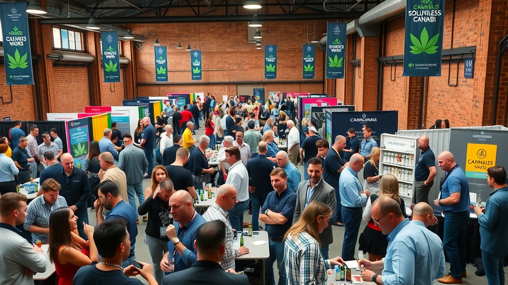 Solventless Cup 2025 crowd networking at Buffalo Iron Works cannabis expo