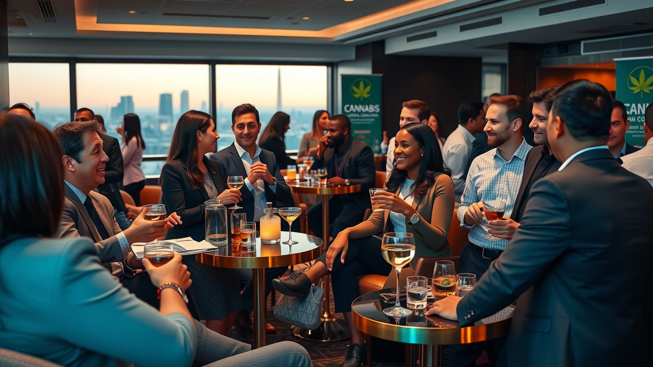 Happy hour networking at pbc conference 2025 cannabis banking event