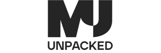 MJ Unpacked Logo in black and white