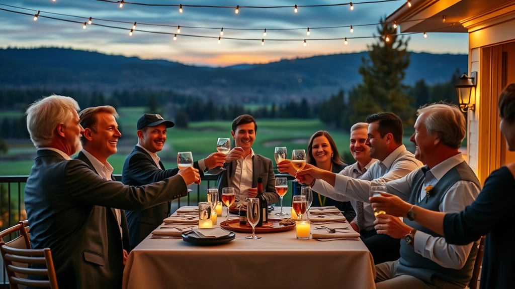 Awards dinner celebration at Summer Classic Golf Tournament in Leavenworth.